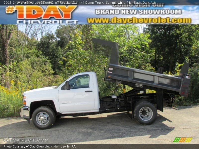 Summit White / Jet Black/Dark Ash 2015 Chevrolet Silverado 3500HD WT Regular Cab 4x4 Dump Truck