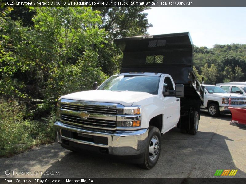 Front 3/4 View of 2015 Silverado 3500HD WT Regular Cab 4x4 Dump Truck