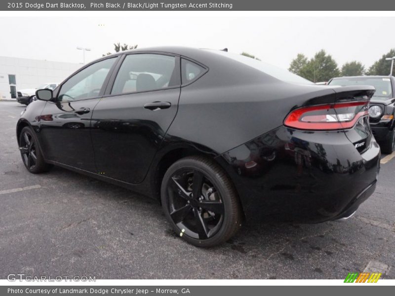 Pitch Black / Black/Light Tungsten Accent Stitching 2015 Dodge Dart Blacktop