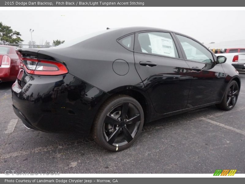 Pitch Black / Black/Light Tungsten Accent Stitching 2015 Dodge Dart Blacktop