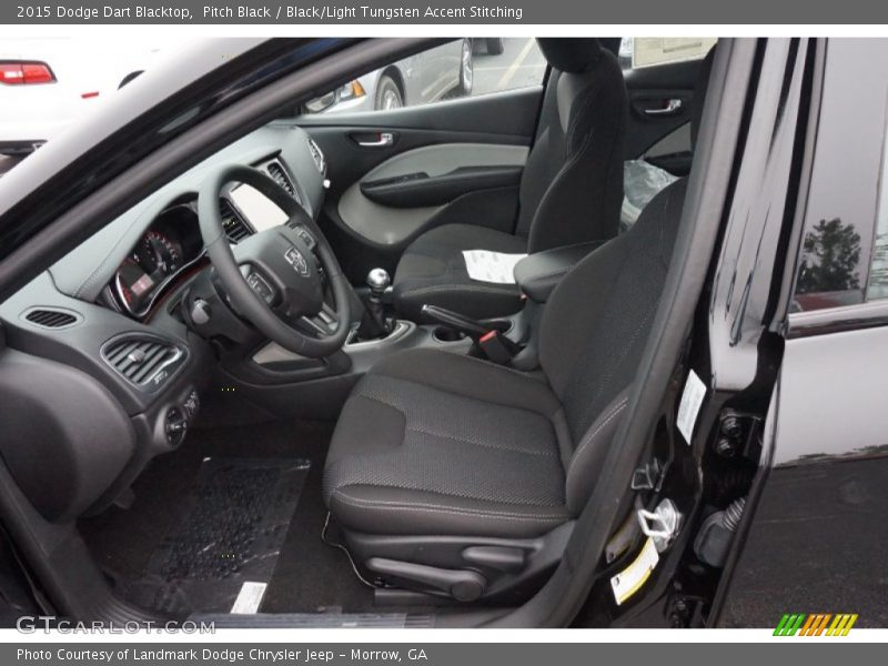  2015 Dart Blacktop Black/Light Tungsten Accent Stitching Interior