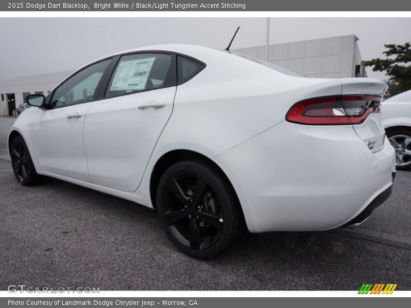 Bright White / Black/Light Tungsten Accent Stitching 2015 Dodge Dart Blacktop