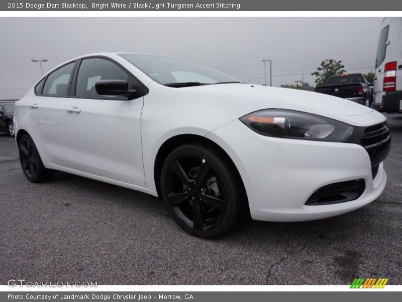 Bright White / Black/Light Tungsten Accent Stitching 2015 Dodge Dart Blacktop