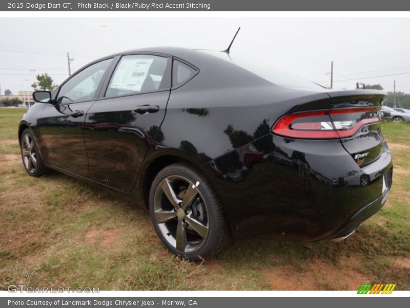 Pitch Black / Black/Ruby Red Accent Stitching 2015 Dodge Dart GT