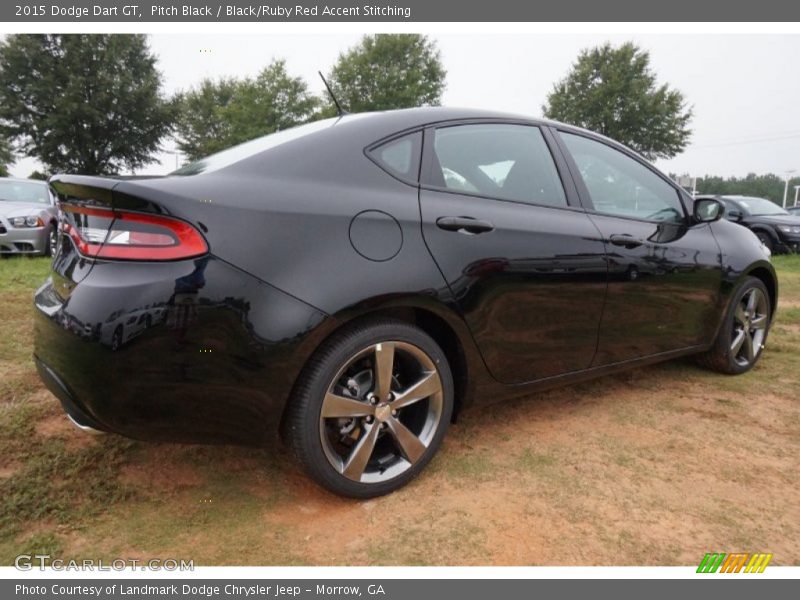 Pitch Black / Black/Ruby Red Accent Stitching 2015 Dodge Dart GT