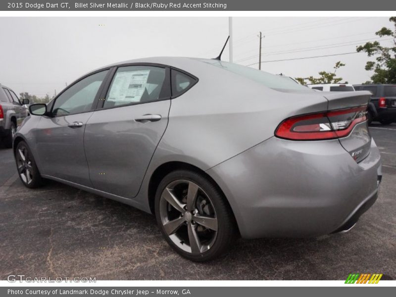 Billet Silver Metallic / Black/Ruby Red Accent Stitching 2015 Dodge Dart GT
