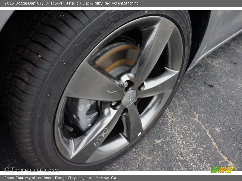 Billet Silver Metallic / Black/Ruby Red Accent Stitching 2015 Dodge Dart GT