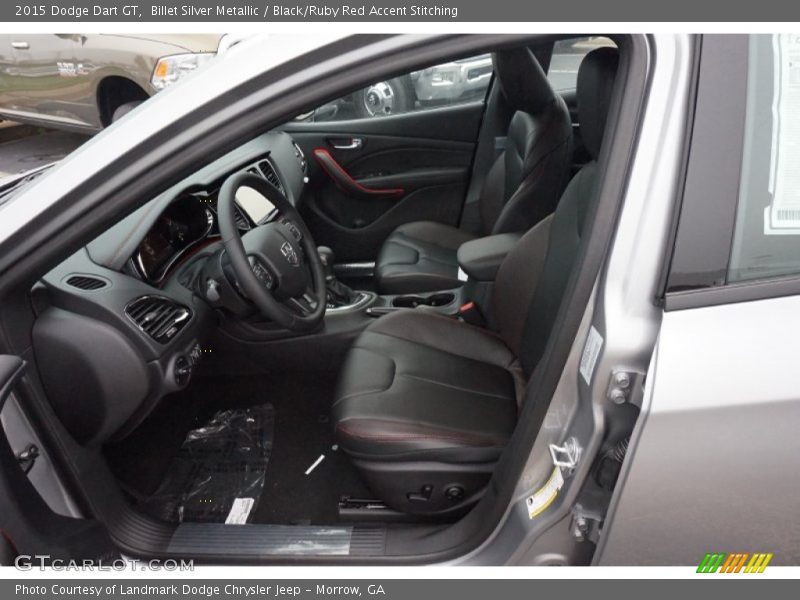 Billet Silver Metallic / Black/Ruby Red Accent Stitching 2015 Dodge Dart GT