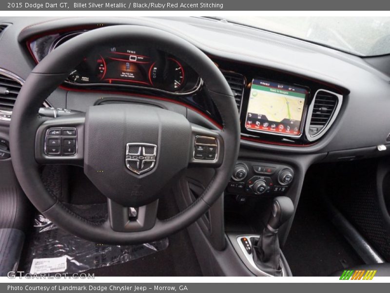 Billet Silver Metallic / Black/Ruby Red Accent Stitching 2015 Dodge Dart GT