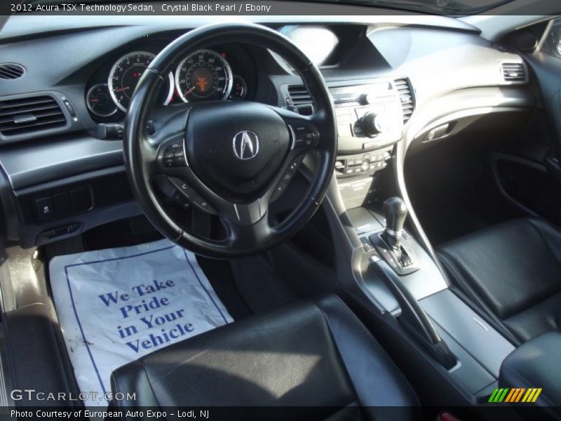 Crystal Black Pearl / Ebony 2012 Acura TSX Technology Sedan