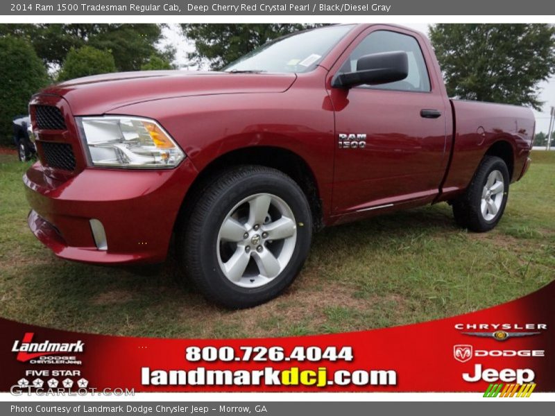 Deep Cherry Red Crystal Pearl / Black/Diesel Gray 2014 Ram 1500 Tradesman Regular Cab