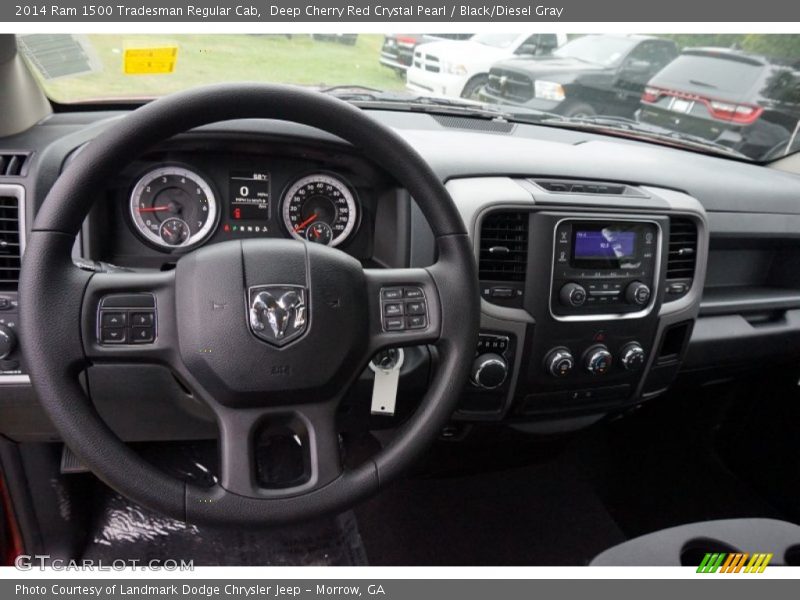 Deep Cherry Red Crystal Pearl / Black/Diesel Gray 2014 Ram 1500 Tradesman Regular Cab