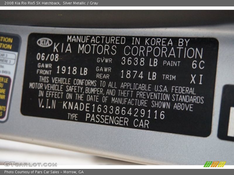 Silver Metallic / Gray 2008 Kia Rio Rio5 SX Hatchback