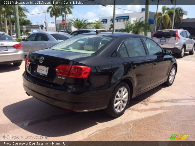 Black / Cornsilk Beige 2011 Volkswagen Jetta SE Sedan