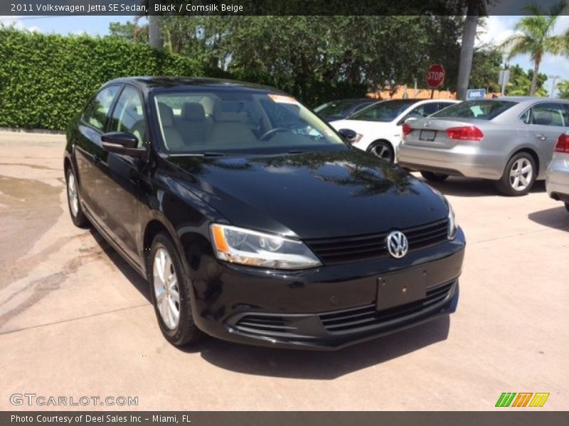 Black / Cornsilk Beige 2011 Volkswagen Jetta SE Sedan