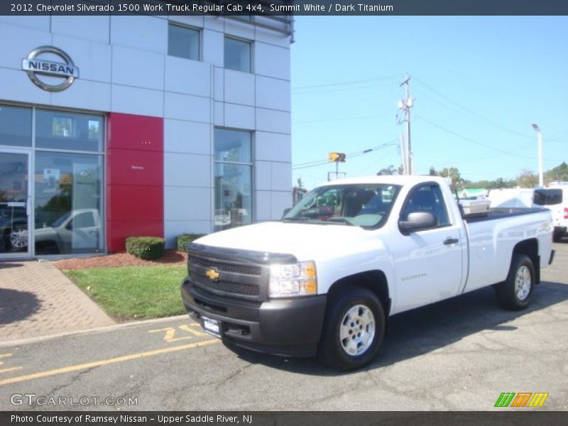 Summit White / Dark Titanium 2012 Chevrolet Silverado 1500 Work Truck Regular Cab 4x4