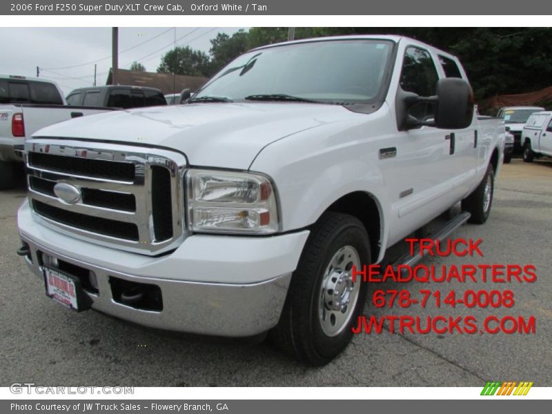 Oxford White / Tan 2006 Ford F250 Super Duty XLT Crew Cab