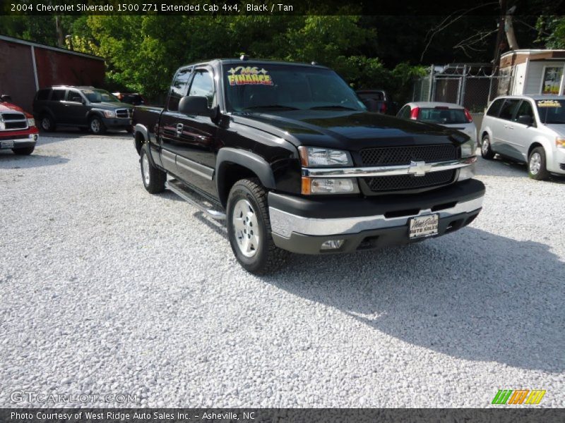 Black / Tan 2004 Chevrolet Silverado 1500 Z71 Extended Cab 4x4