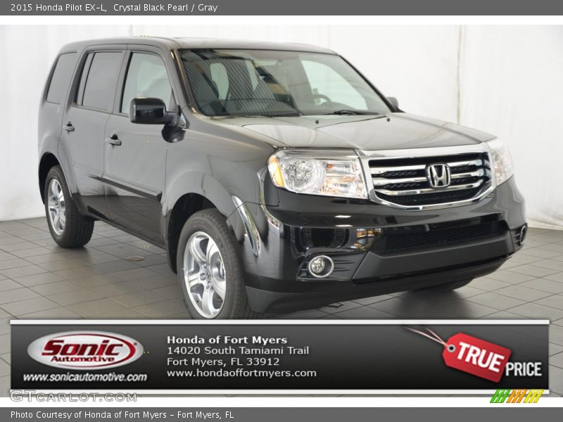 Crystal Black Pearl / Gray 2015 Honda Pilot EX-L