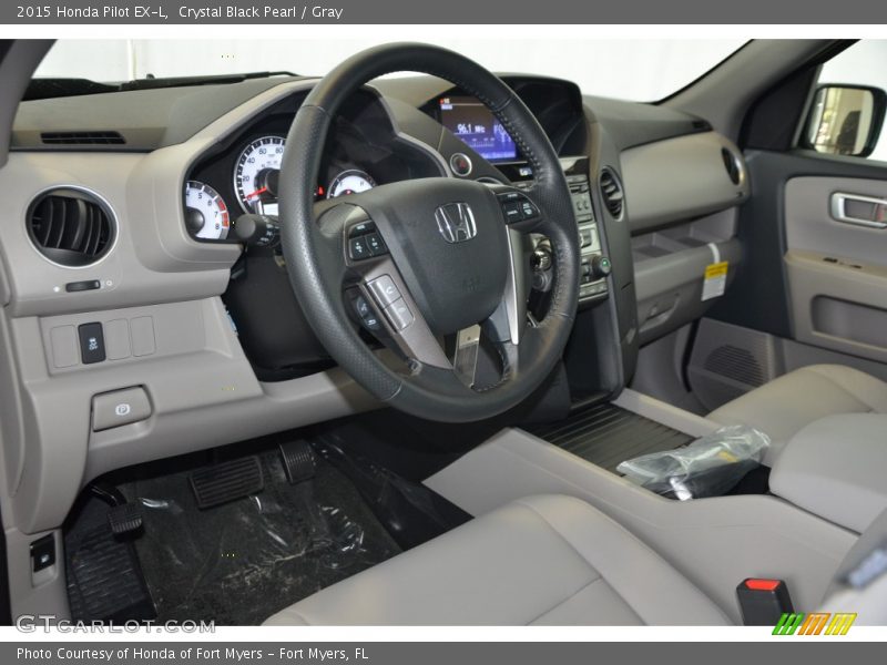 Crystal Black Pearl / Gray 2015 Honda Pilot EX-L