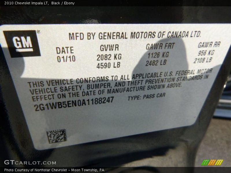 Black / Ebony 2010 Chevrolet Impala LT