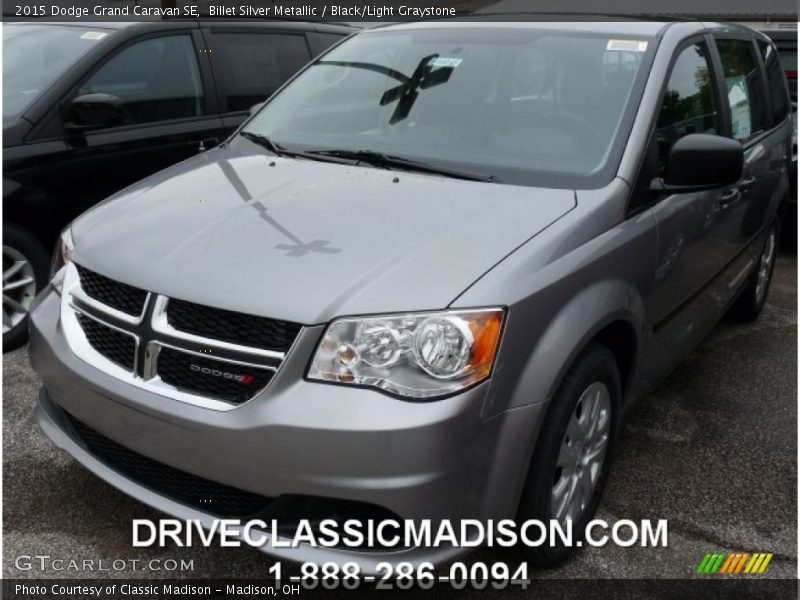 Billet Silver Metallic / Black/Light Graystone 2015 Dodge Grand Caravan SE