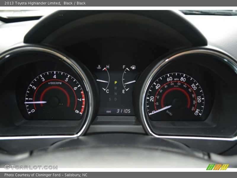 Black / Black 2013 Toyota Highlander Limited