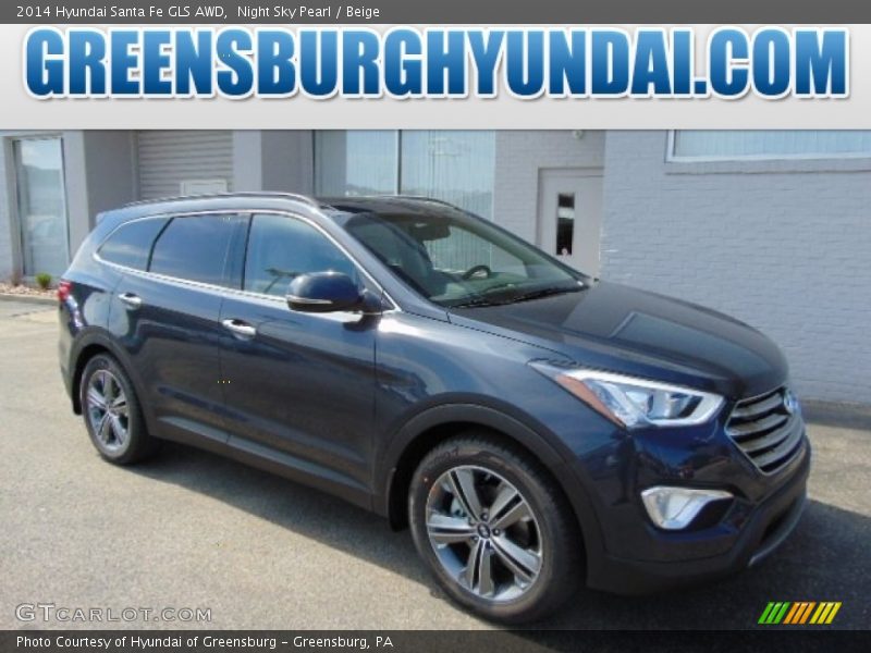 Night Sky Pearl / Beige 2014 Hyundai Santa Fe GLS AWD