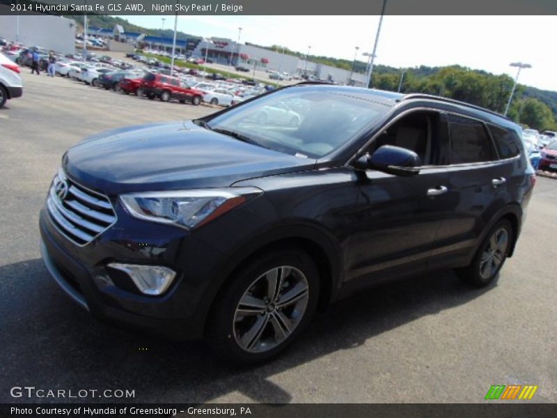Night Sky Pearl / Beige 2014 Hyundai Santa Fe GLS AWD