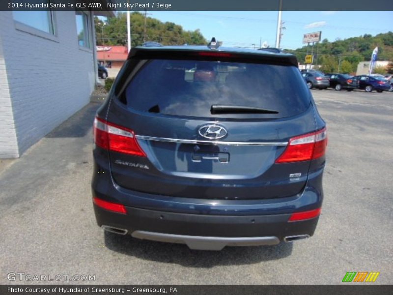 Night Sky Pearl / Beige 2014 Hyundai Santa Fe GLS AWD