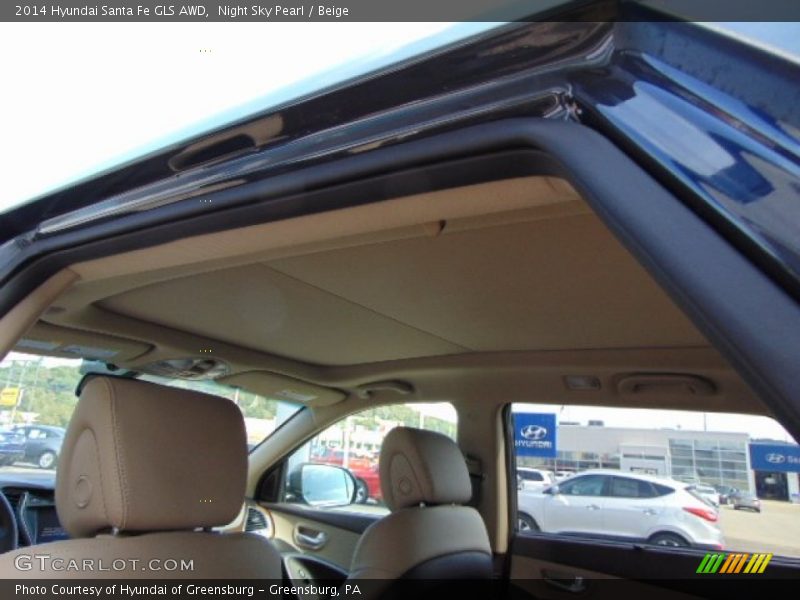 Night Sky Pearl / Beige 2014 Hyundai Santa Fe GLS AWD