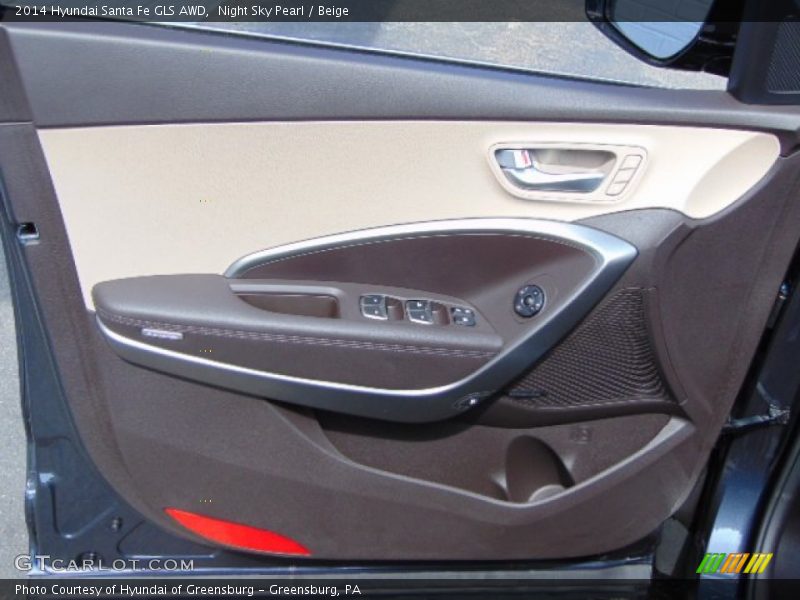 Night Sky Pearl / Beige 2014 Hyundai Santa Fe GLS AWD