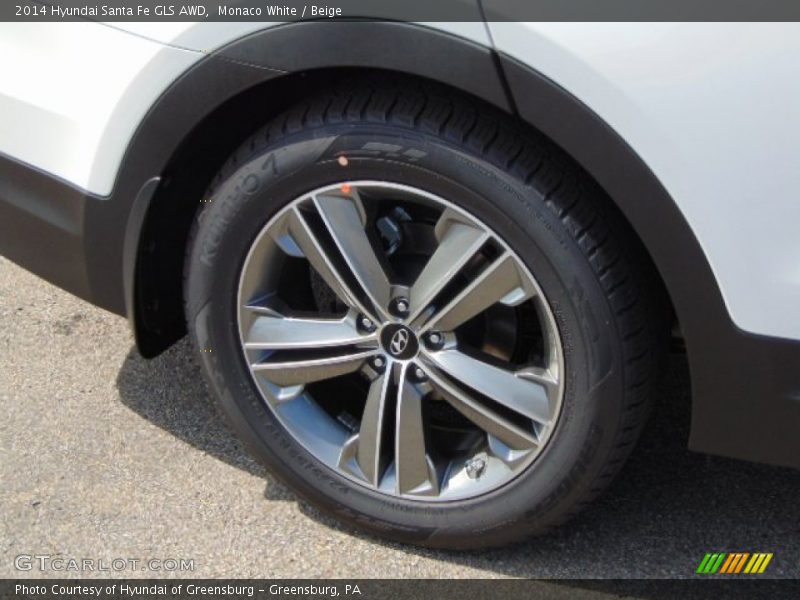 Monaco White / Beige 2014 Hyundai Santa Fe GLS AWD