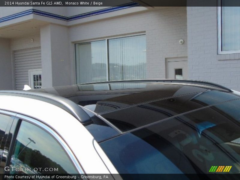 Monaco White / Beige 2014 Hyundai Santa Fe GLS AWD