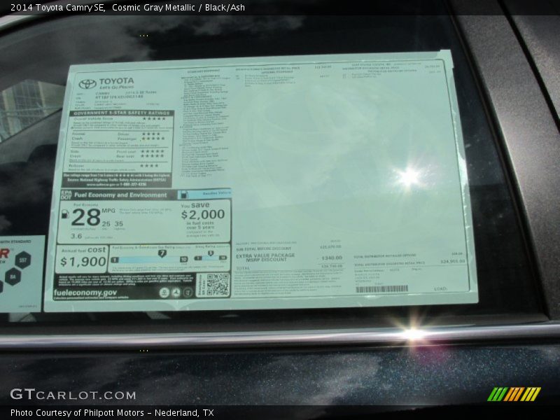 Cosmic Gray Metallic / Black/Ash 2014 Toyota Camry SE