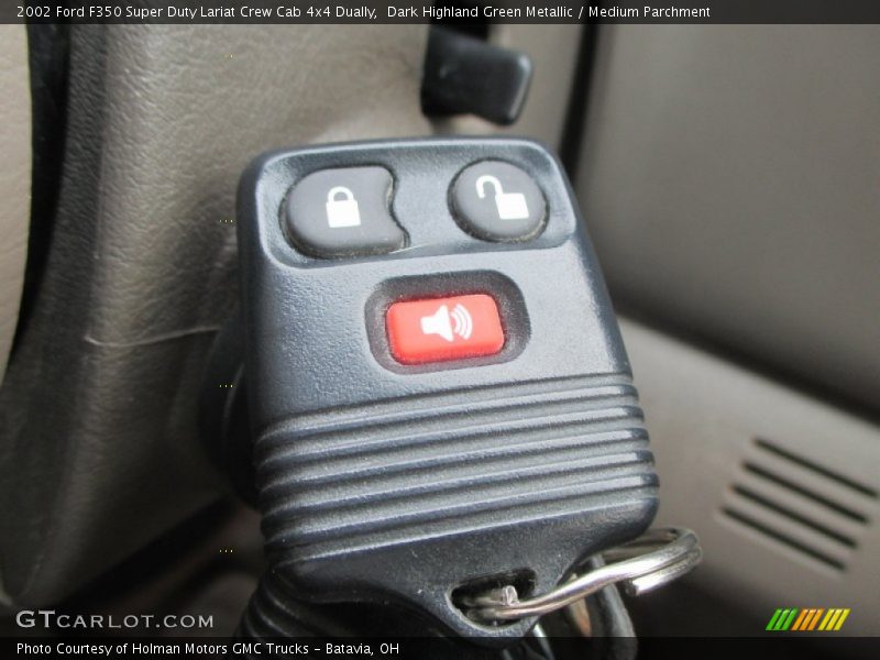 Dark Highland Green Metallic / Medium Parchment 2002 Ford F350 Super Duty Lariat Crew Cab 4x4 Dually