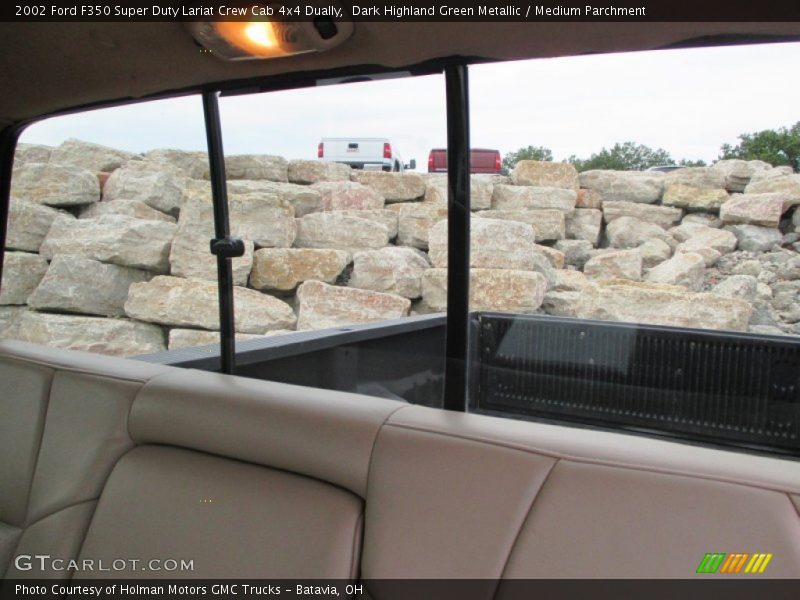 Dark Highland Green Metallic / Medium Parchment 2002 Ford F350 Super Duty Lariat Crew Cab 4x4 Dually
