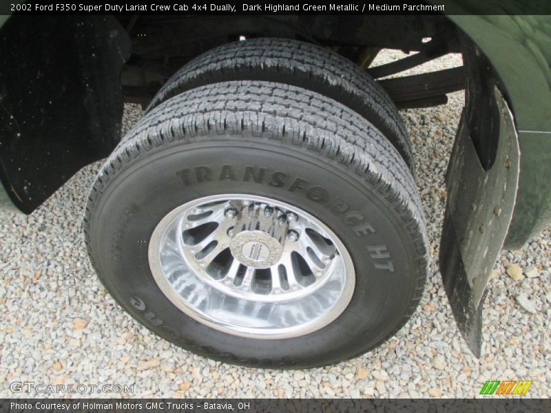 Dark Highland Green Metallic / Medium Parchment 2002 Ford F350 Super Duty Lariat Crew Cab 4x4 Dually