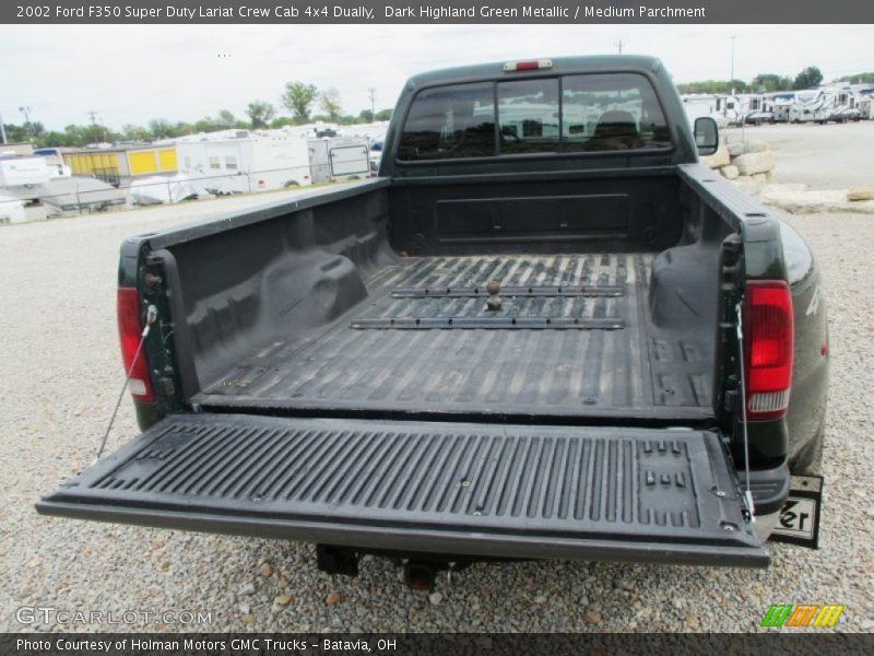 Dark Highland Green Metallic / Medium Parchment 2002 Ford F350 Super Duty Lariat Crew Cab 4x4 Dually
