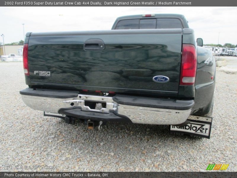 Dark Highland Green Metallic / Medium Parchment 2002 Ford F350 Super Duty Lariat Crew Cab 4x4 Dually