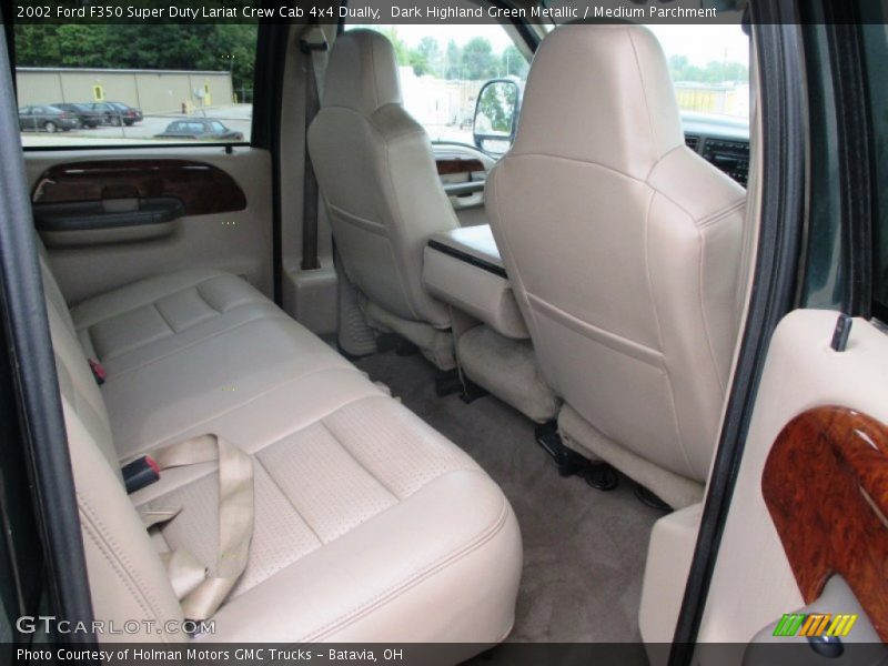 Dark Highland Green Metallic / Medium Parchment 2002 Ford F350 Super Duty Lariat Crew Cab 4x4 Dually