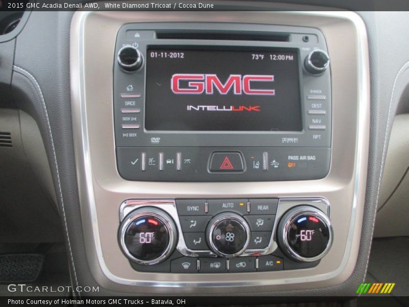 White Diamond Tricoat / Cocoa Dune 2015 GMC Acadia Denali AWD