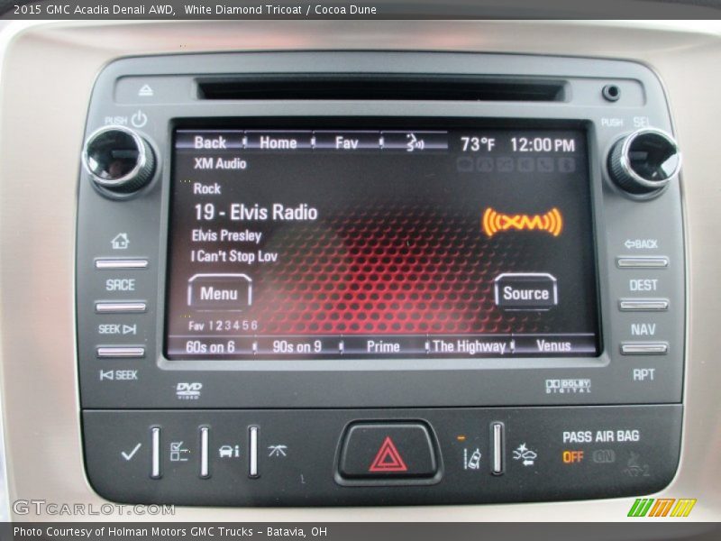 White Diamond Tricoat / Cocoa Dune 2015 GMC Acadia Denali AWD