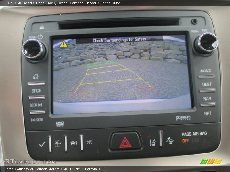 White Diamond Tricoat / Cocoa Dune 2015 GMC Acadia Denali AWD