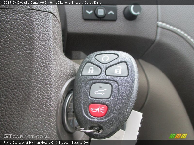 White Diamond Tricoat / Cocoa Dune 2015 GMC Acadia Denali AWD