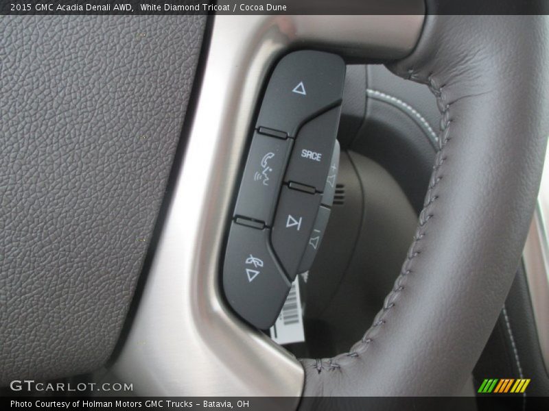 White Diamond Tricoat / Cocoa Dune 2015 GMC Acadia Denali AWD