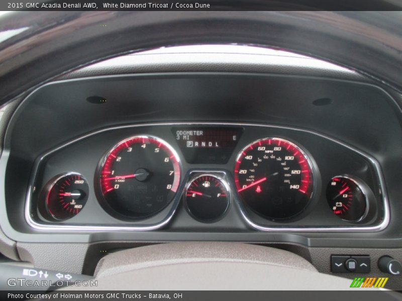 White Diamond Tricoat / Cocoa Dune 2015 GMC Acadia Denali AWD