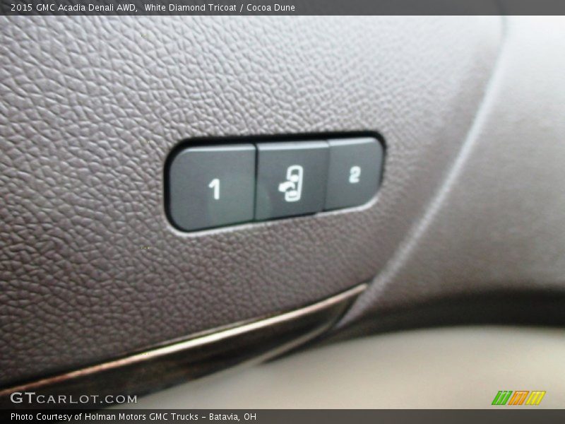 White Diamond Tricoat / Cocoa Dune 2015 GMC Acadia Denali AWD