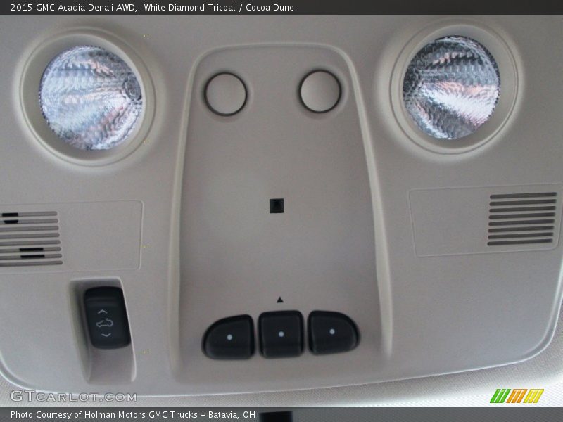 White Diamond Tricoat / Cocoa Dune 2015 GMC Acadia Denali AWD