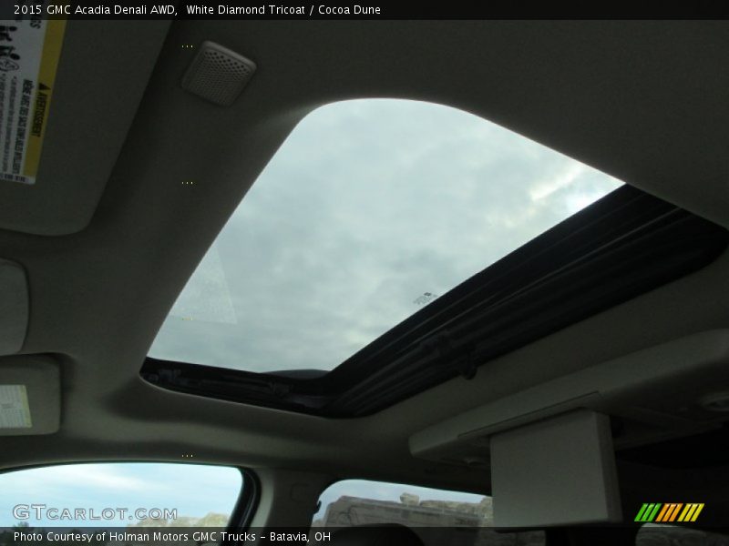 White Diamond Tricoat / Cocoa Dune 2015 GMC Acadia Denali AWD